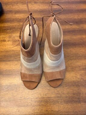 BCBG peep toe bootie heels